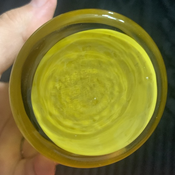 BEAUTIFUL!!! Yellow Bristol Glass Cylinder Flower Vase Gold trim… SUPER BUY! - Picture 6 of 8